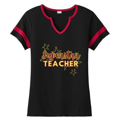 Superstar Teacher Teacher Back To School Ladies Halftime Notch Neck Tee