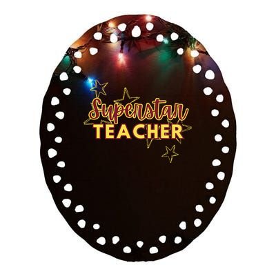 Superstar Teacher Teacher Back To School Ceramic Oval Ornament