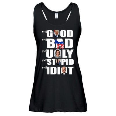 Support Trump The Good The Bad The Ugly The Stupid The Idiot Ladies Essential Flowy Tank