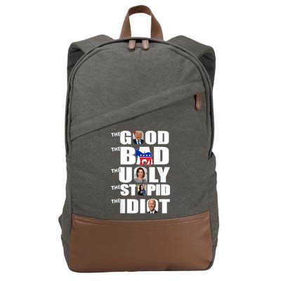 Support Trump The Good The Bad The Ugly The Stupid The Idiot Cotton Canvas Backpack