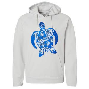 Summer Tropical Turtle Performance Fleece Hoodie