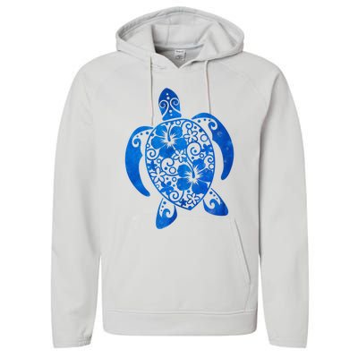 Summer Tropical Turtle Performance Fleece Hoodie