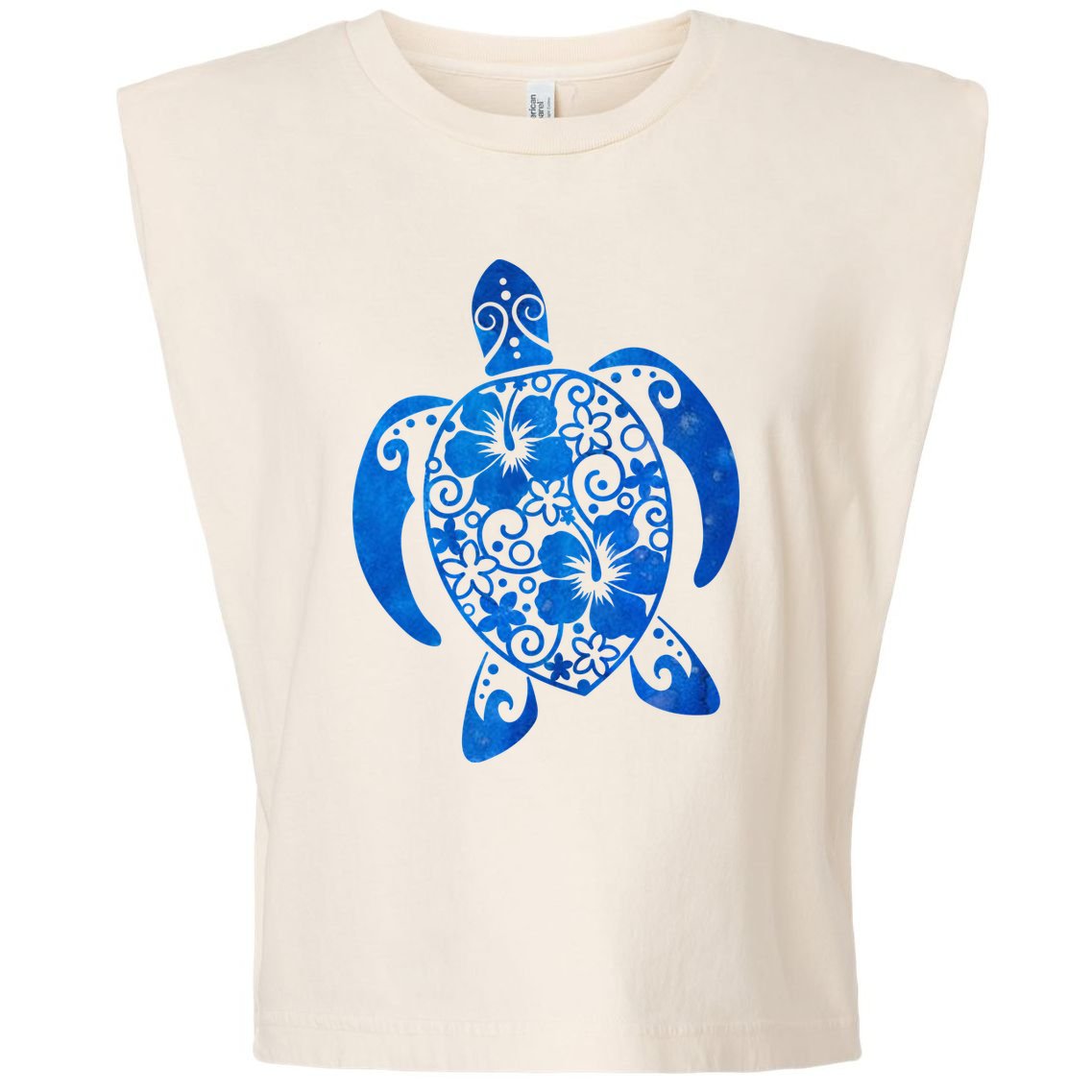 Summer Tropical Turtle Garment-Dyed Women's Muscle Tee