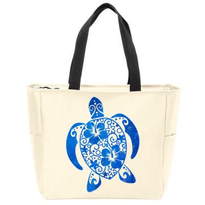 Summer Tropical Turtle Zip Tote Bag