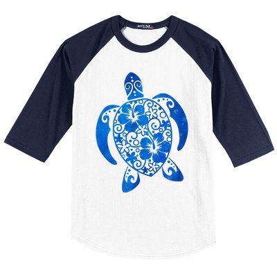 Summer Tropical Turtle Baseball Sleeve Shirt