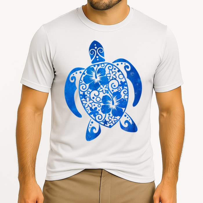 Summer Tropical Turtle Cooling Performance Crew T-Shirt