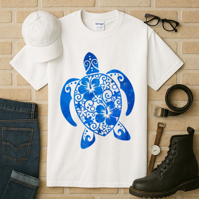 Summer Tropical Turtle Tall T-Shirt