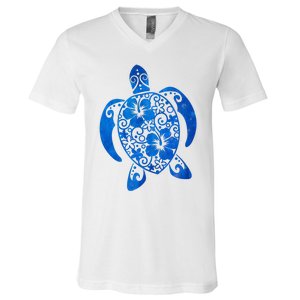 Summer Tropical Turtle V-Neck T-Shirt