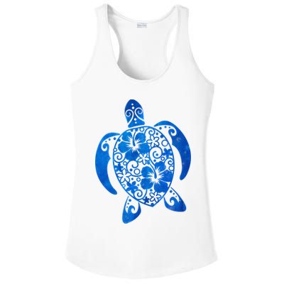 Summer Tropical Turtle Ladies PosiCharge Competitor Racerback Tank