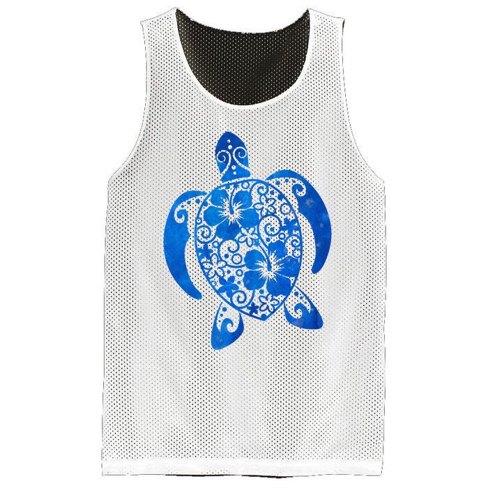 Summer Tropical Turtle Mesh Reversible Basketball Jersey Tank