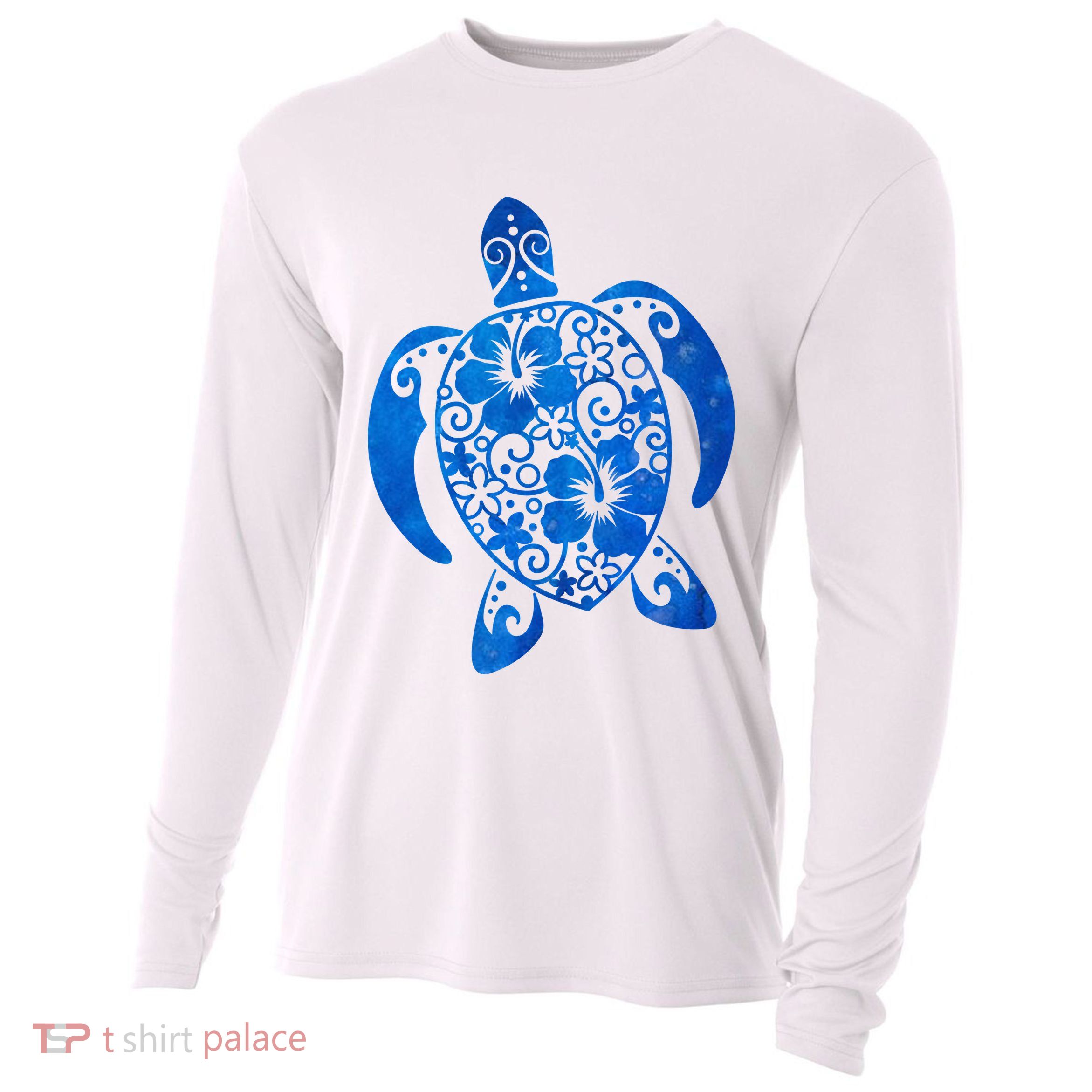 Summer Tropical Turtle Cooling Performance Long Sleeve Crew