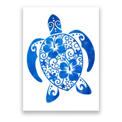 Summer Tropical Turtle Poster