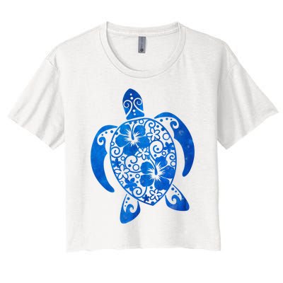 Summer Tropical Turtle Women's Crop Top Tee