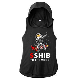 Shib To The Moon Shiba Inu Coin Crypto Ladies PosiCharge Tri-Blend Wicking Draft Hoodie Tank