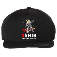 Shib To The Moon Shiba Inu Coin Crypto Wool Snapback Cap