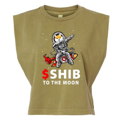 Shib To The Moon Shiba Inu Coin Crypto Garment-Dyed Women's Muscle Tee