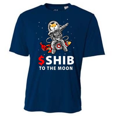 Shib To The Moon Shiba Inu Coin Crypto Cooling Performance Crew T-Shirt