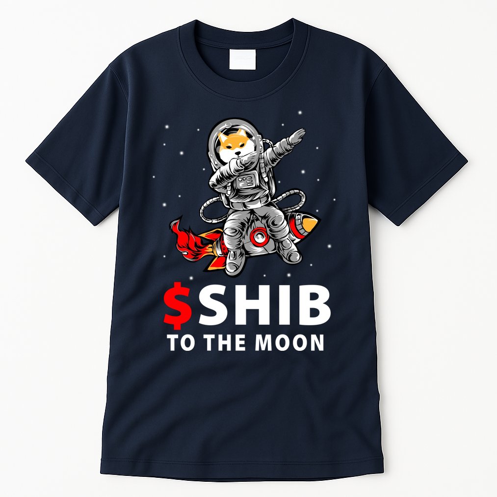 Shib To The Moon Shiba Inu Coin Crypto Tall T-Shirt