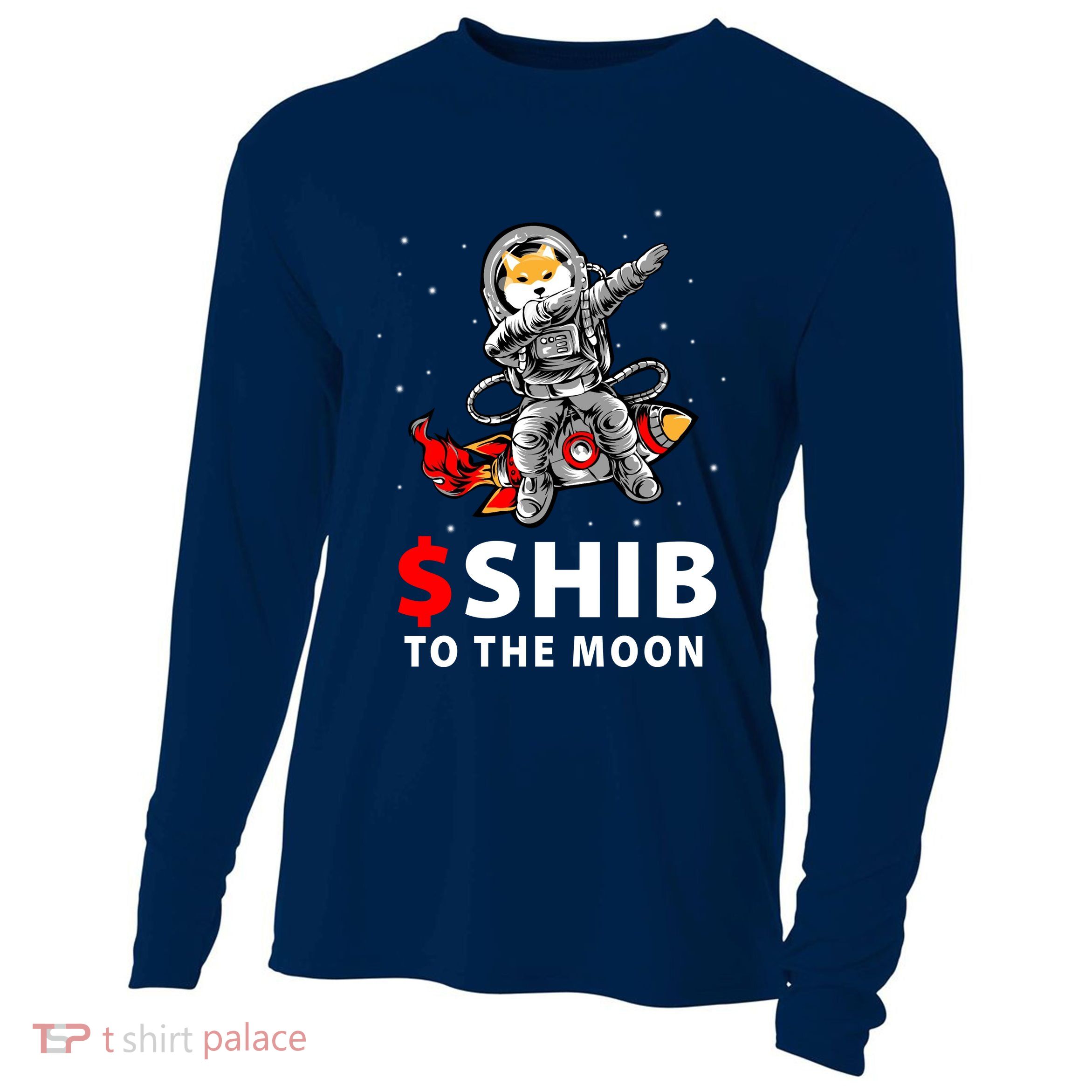 Shib To The Moon Shiba Inu Coin Crypto Cooling Performance Long Sleeve Crew