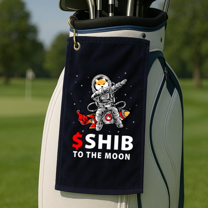 Shib To The Moon Shiba Inu Coin Crypto Golf Towel