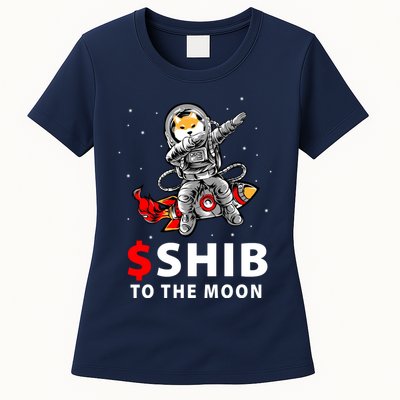 Shib To The Moon Shiba Inu Coin Crypto Womens T-Shirt
