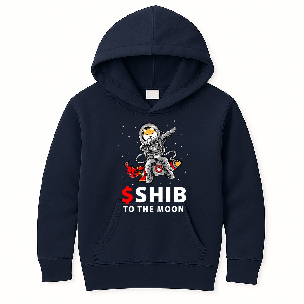 Shib To The Moon Shiba Inu Coin Crypto Kids Hoodie