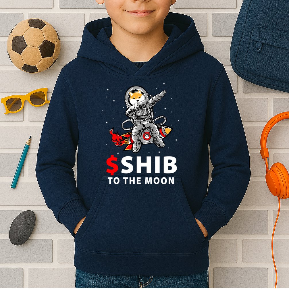Shib To The Moon Shiba Inu Coin Crypto Kids Hoodie