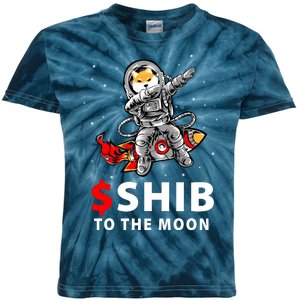 Shib To The Moon Shiba Inu Coin Crypto Kids Tie-Dye T-Shirt