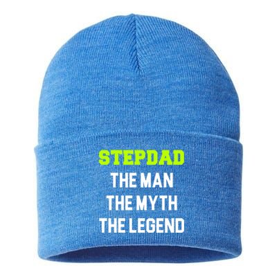 Stepdad The The Myth The Legend Cool Stepdad Gift Sustainable Knit Beanie