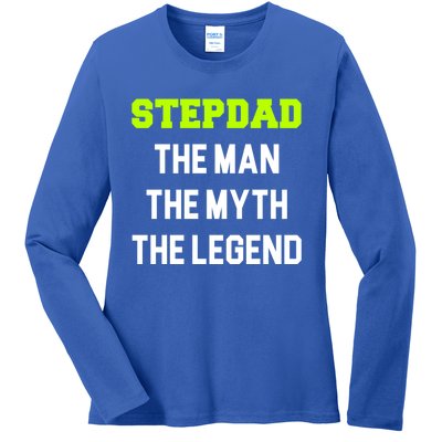 Stepdad The The Myth The Legend Cool Stepdad Gift Ladies Long Sleeve Shirt