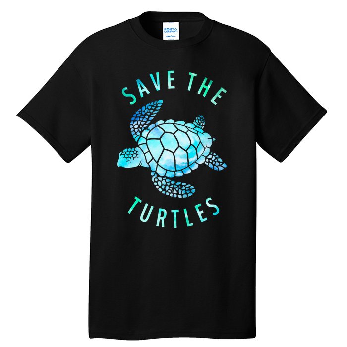 Save The Turtles Sea Turtle Tie Dye Ocean Wildlife Earth Day Tall T-Shirt