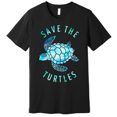 Save The Turtles Sea Turtle Tie Dye Ocean Wildlife Earth Day Premium T-Shirt