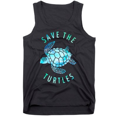 Save The Turtles Sea Turtle Tie Dye Ocean Wildlife Earth Day Tank Top