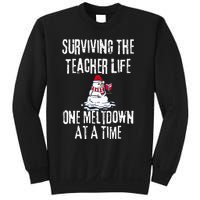 Surviving The Teacher Life One Meltdown At A Time xmas Sweatshirt