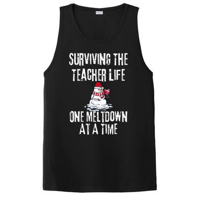 Surviving The Teacher Life One Meltdown At A Time xmas PosiCharge Competitor Tank