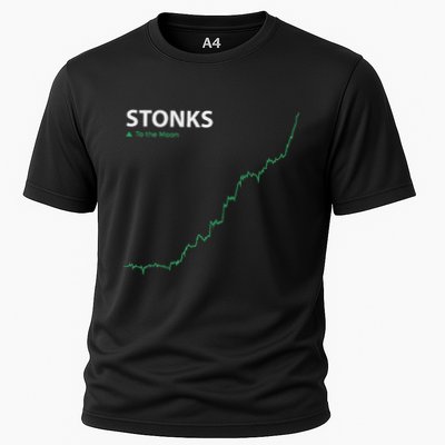 Stonks To The Moon Stock Day Trader Stonks Meme Cooling Performance Crew T-Shirt