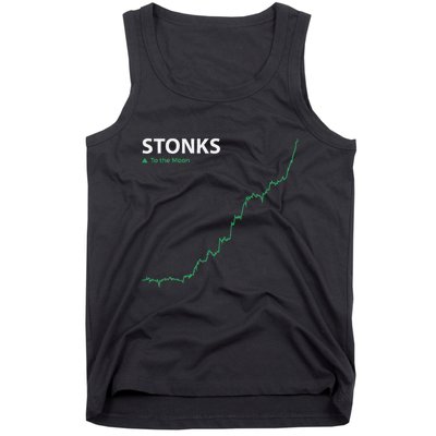 Stonks To The Moon Stock Day Trader Stonks Meme Tank Top