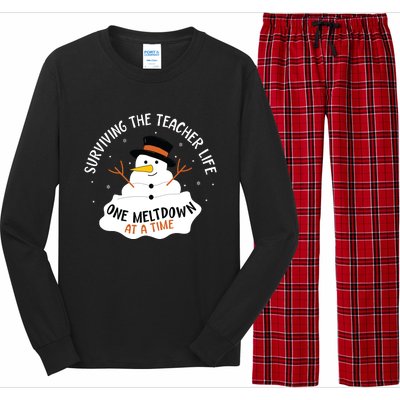 Surviving The Teacher Life One Meltdown At A Time Christmas Long Sleeve Pajama Set