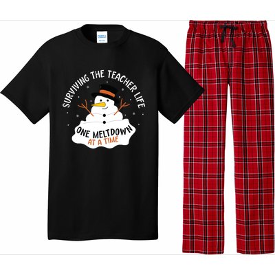 Surviving The Teacher Life One Meltdown At A Time Christmas Pajama Set