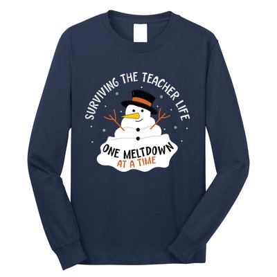 Surviving The Teacher Life One Meltdown At A Time Christmas Long Sleeve Shirt