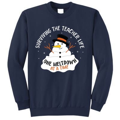 Surviving The Teacher Life One Meltdown At A Time Christmas Sweatshirt