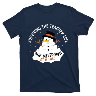 Surviving The Teacher Life One Meltdown At A Time Christmas T-Shirt