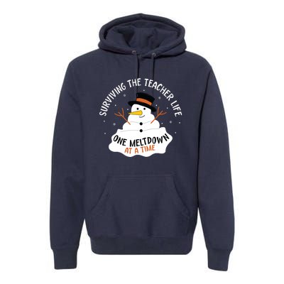 Surviving The Teacher Life One Meltdown At A Time Christmas Premium Hoodie