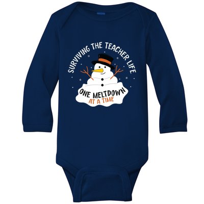 Surviving The Teacher Life One Meltdown At A Time Christmas Baby Long Sleeve Bodysuit