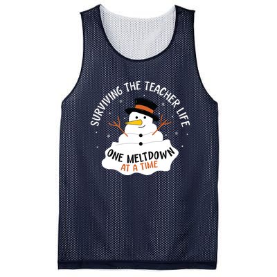 Surviving The Teacher Life One Meltdown At A Time Christmas Mesh Reversible Basketball Jersey Tank