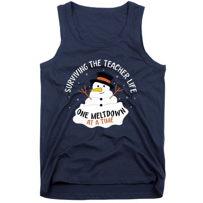 Surviving The Teacher Life One Meltdown At A Time Christmas Tank Top