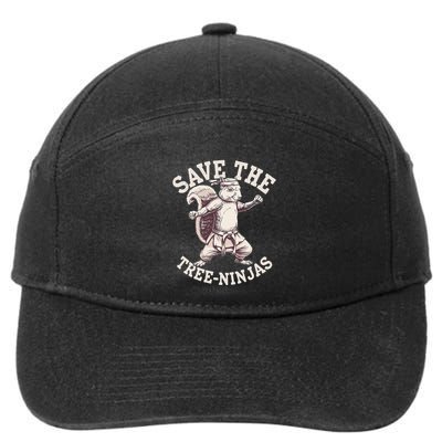 Save The Tree Ninjas Funny Squirrel 7-Panel Snapback Hat