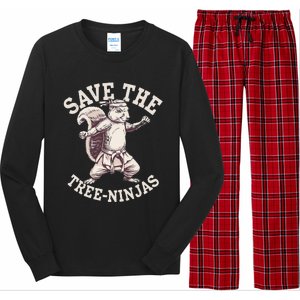 Save The Tree Ninjas Funny Squirrel Long Sleeve Pajama Set