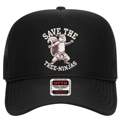 Save The Tree Ninjas Funny Squirrel Trucker Hat