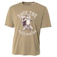 Save The Tree Ninjas Funny Squirrel Cooling Performance Crew T-Shirt